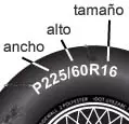 Elegir una cadena para nieve <br>Información sobre el neumático